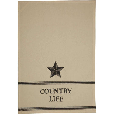 Farmhouse Star Country Life Muslin Unbleached Natural Tea Towel Set of 2 19x28 VHC Brands - The Fox Decor